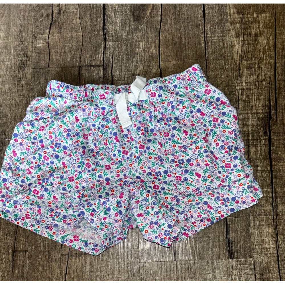 Tea Collection Girls Floral Linen Cotton Blend Shorts Size 8 Purple Pink White